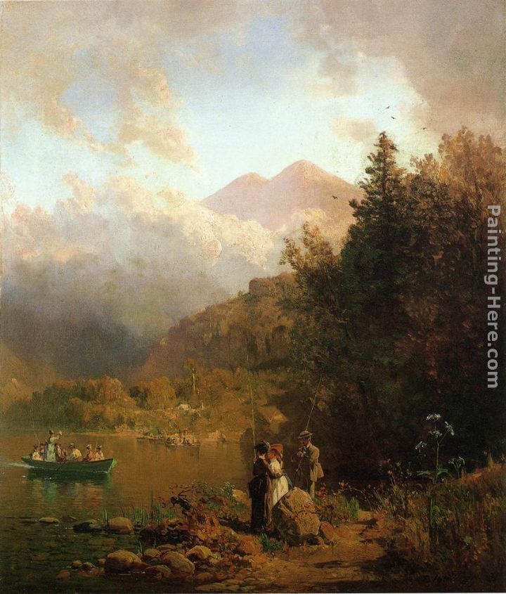 Thomas Hill Fishing Party in the Mountains